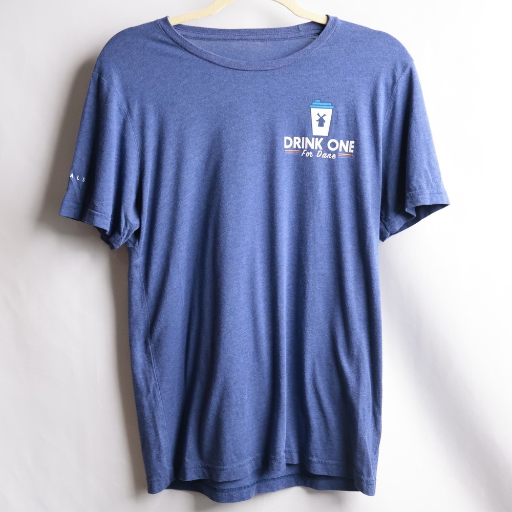 Dutch Bros Coffee Drink One For Dane ALS Charity Graphic T-Shirt Heather Blue